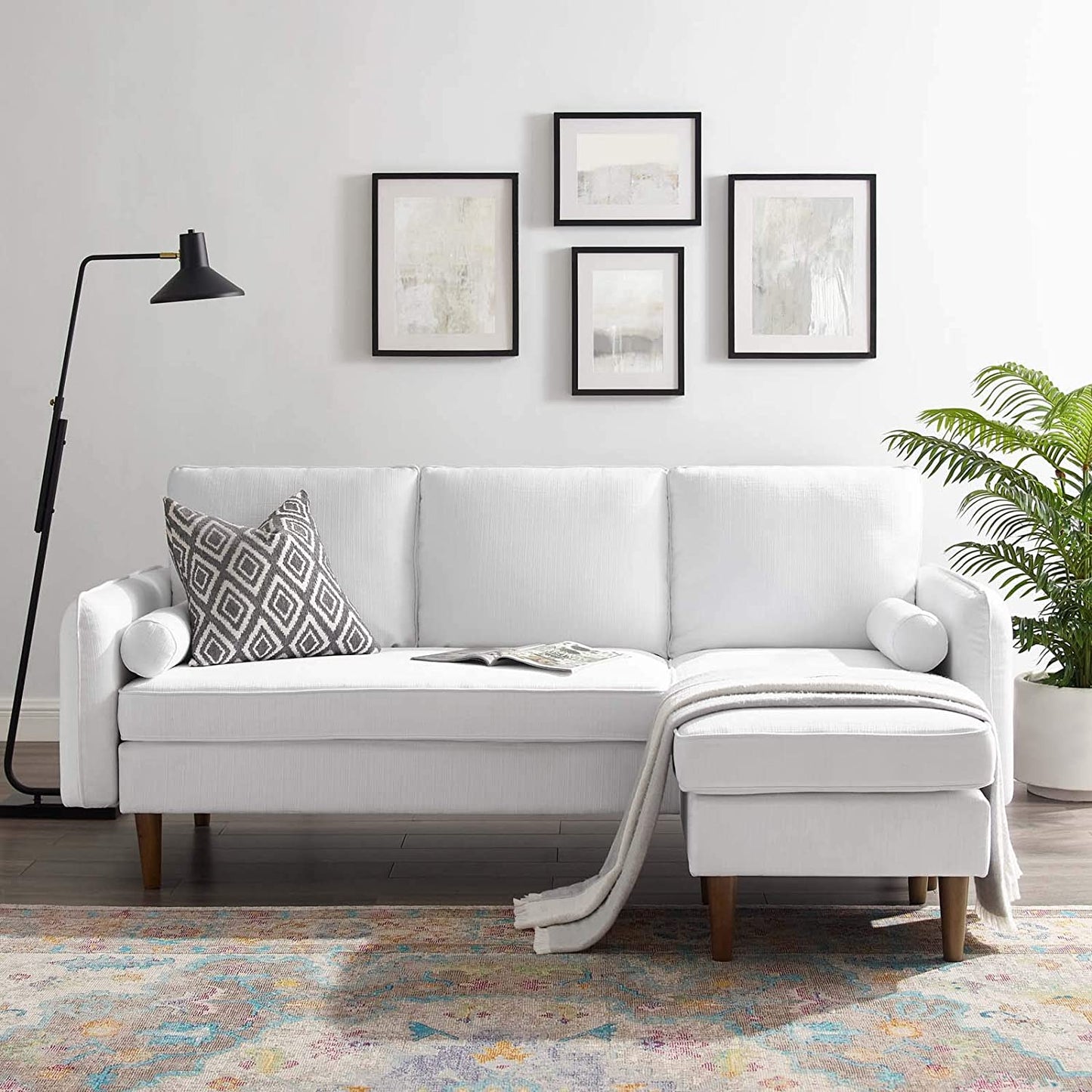 Revive Sofas, White, Right or Left Sectional Sofa